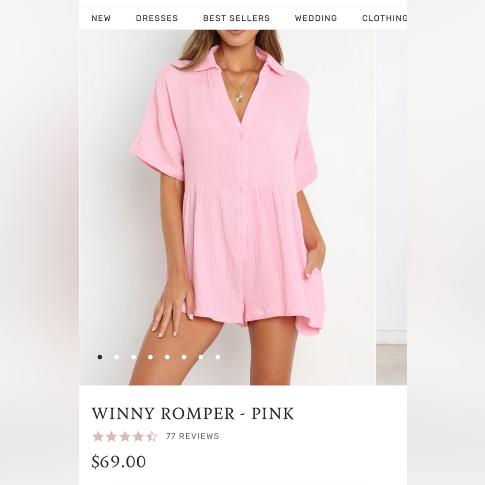 Petal and Pup Winny Romper- Pink